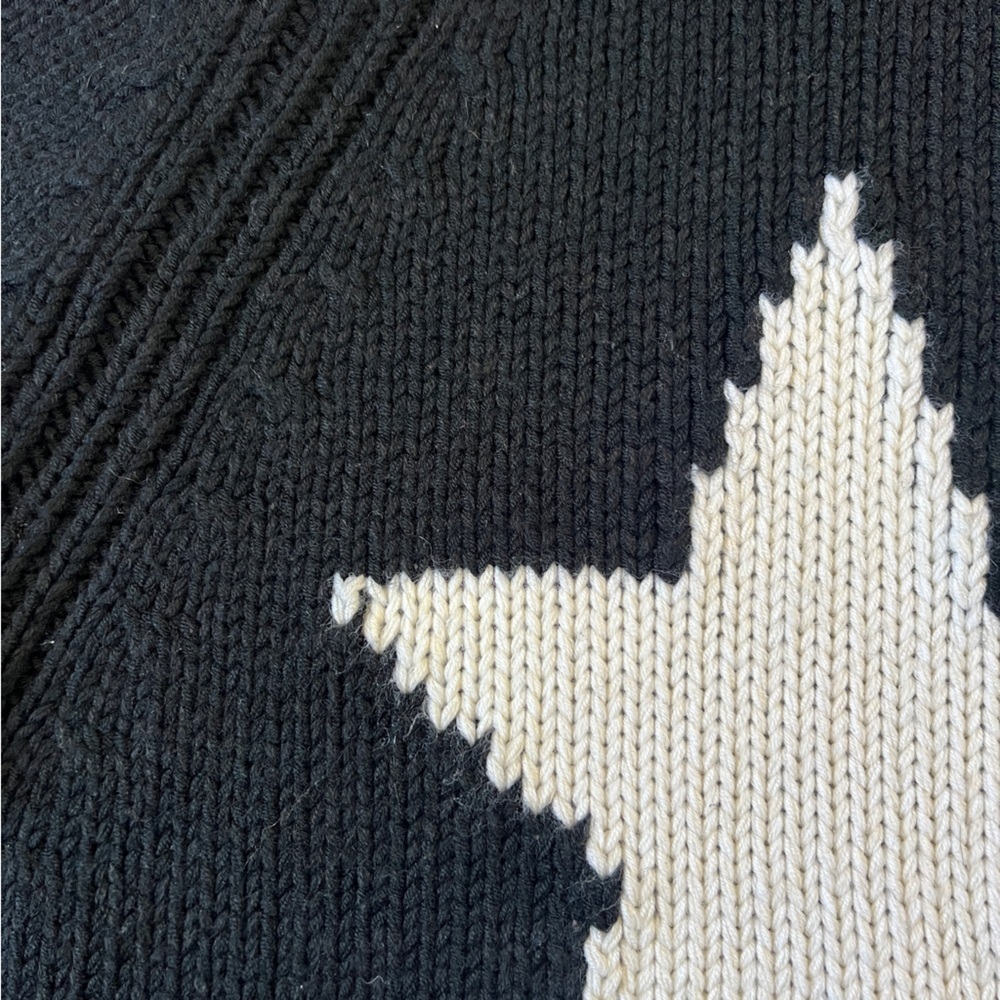 Goldbergh Beauty Knit Star Sweater in Black with White Star Wool Blend - Picture 9 of 10